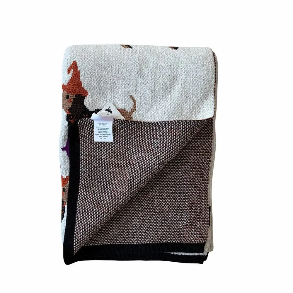 Isaac Mizrahi Dachschund Throw 50x70 Cute Halloween Dog Blanket NEW